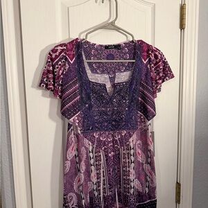 Apt. 9 Purple and Pink Bohemian Blouse